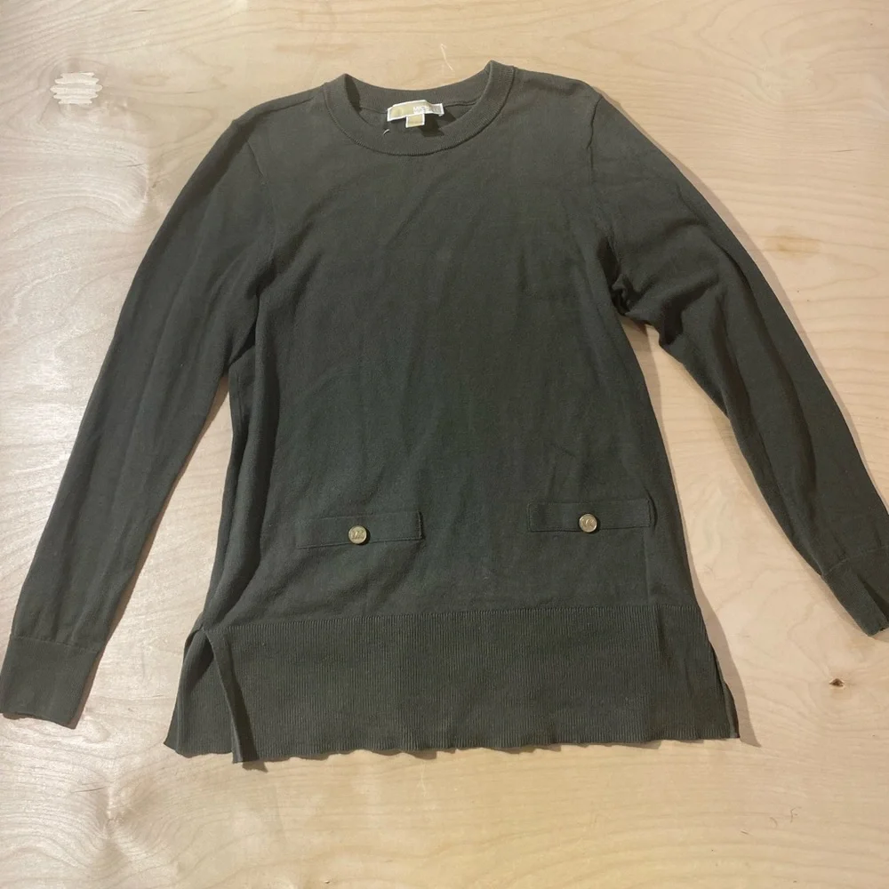 Michael Kors Olive Green Crewneck Sweater Small (QQ)